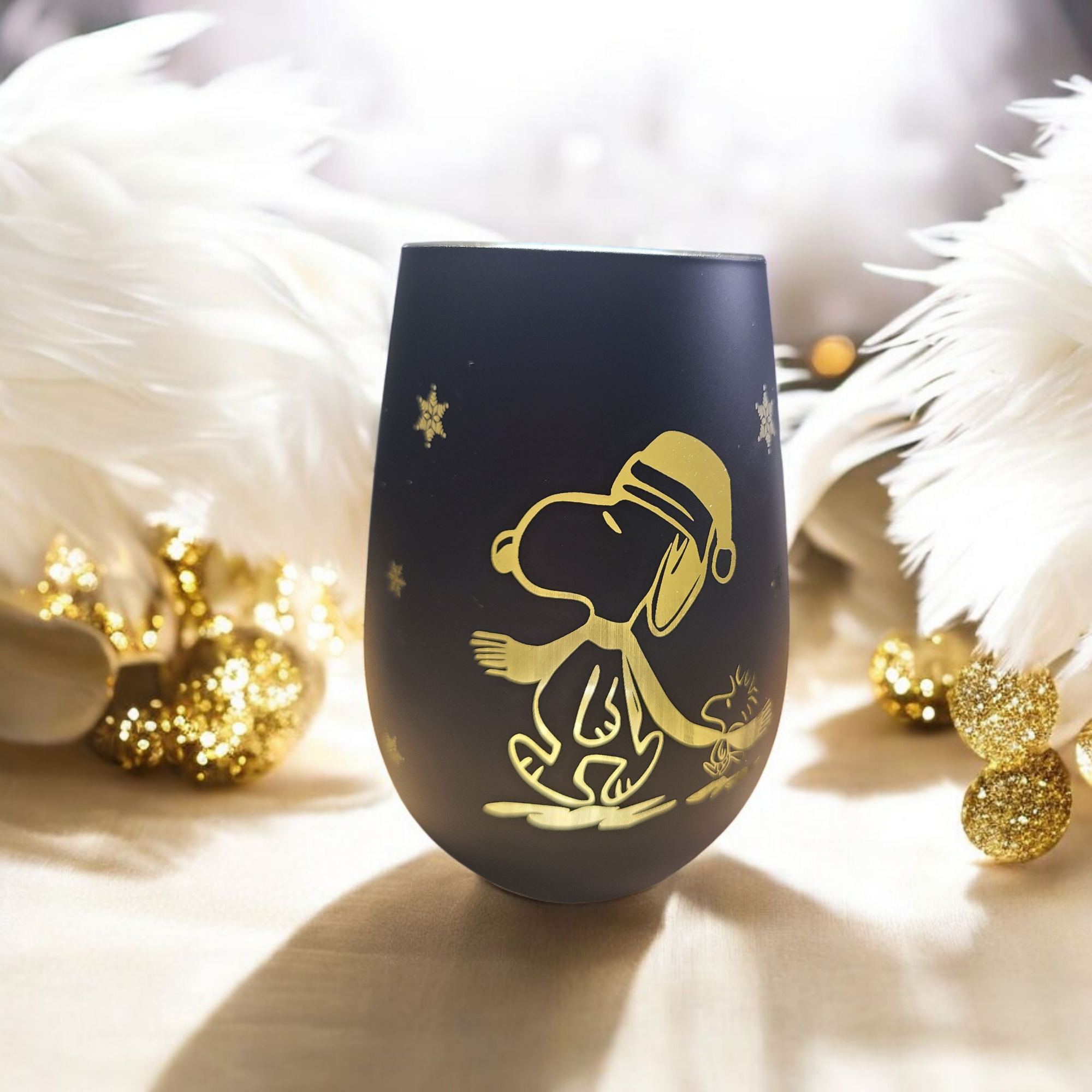 zauberhaftes Snoopy Windlicht umlaufend mit Sternen