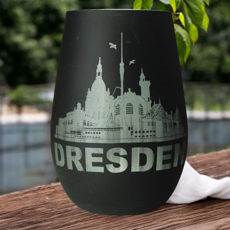 Becherglas schwarz (Dresden Skyline)