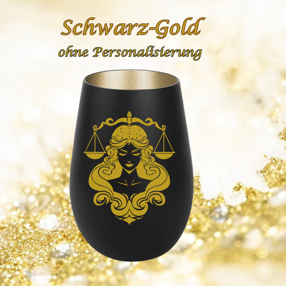 exklusives Windlicht mit Waage Gravur in 5 Farbvarianten , Sternzeichen Astrologie Becher