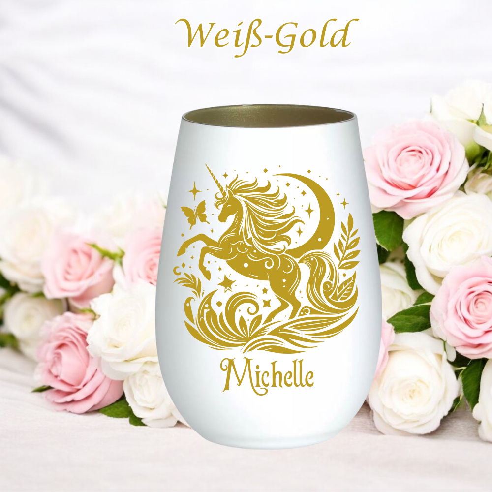 personalisiertes Einhorn-Windlicht mit individueller Gravur