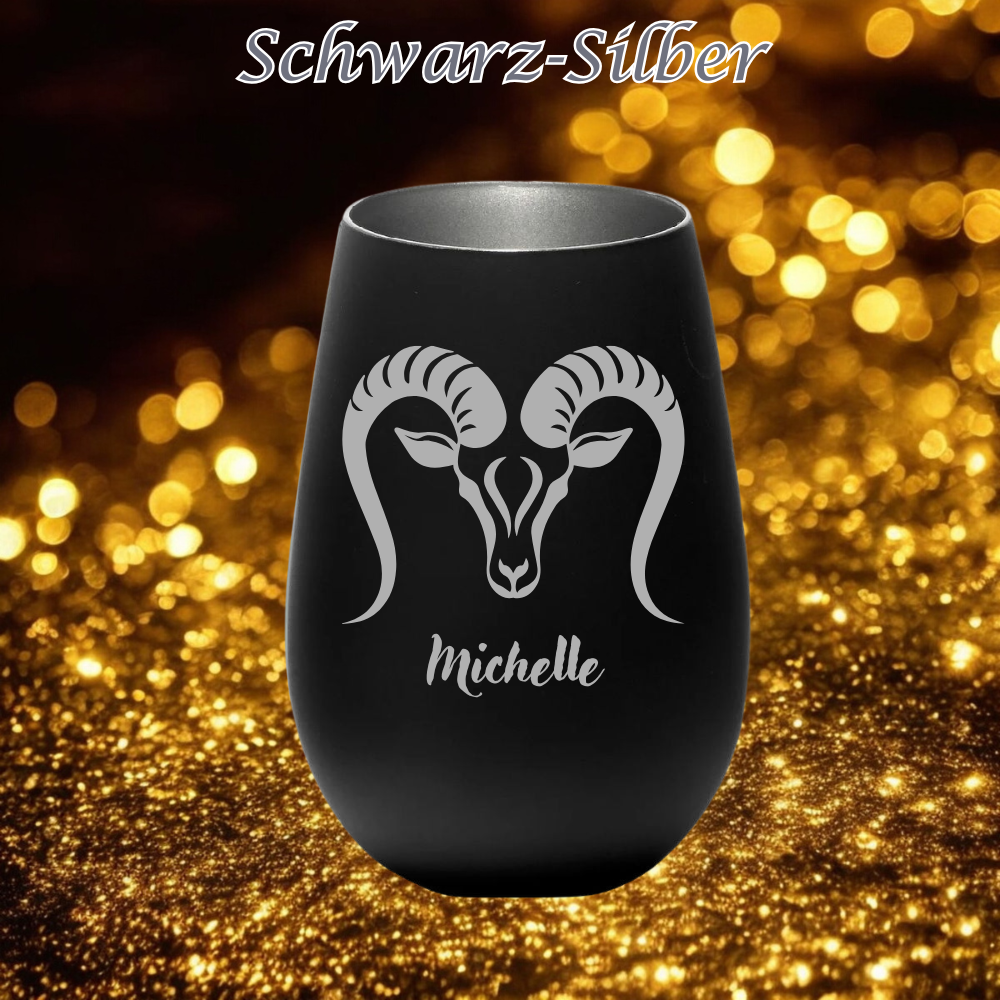 Windlicht Widder, Sternzeichen, personalisiert