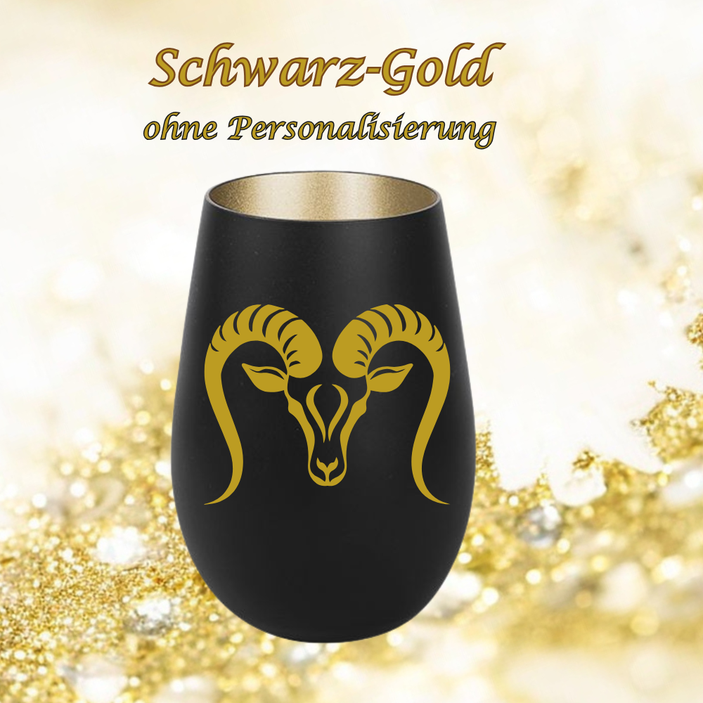 exklusives Windlicht mit Widder Gravur , Sternzeichen Astrologie Becher