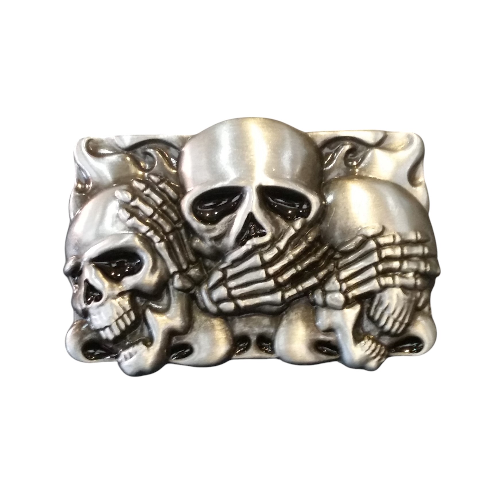 3er- Totenkopf Eisen poliert 4cm