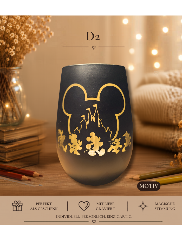 Zauberhaftes personalisiertes Mickey Mouse Windlicht