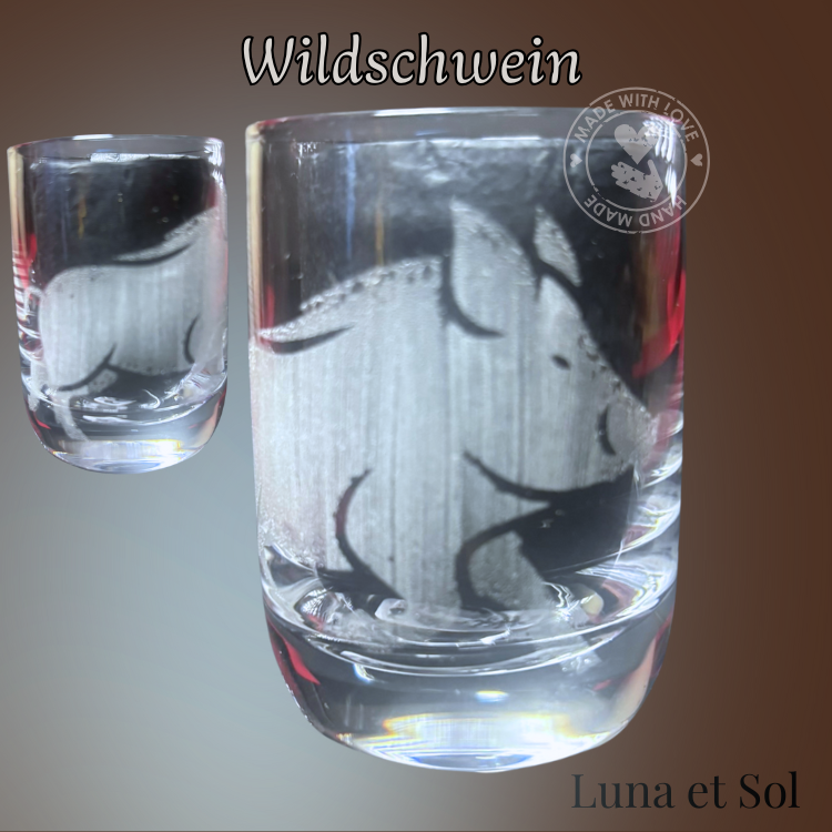 Shot Glas „Wildschwein“ – Kraft & Natur im Kristallglas