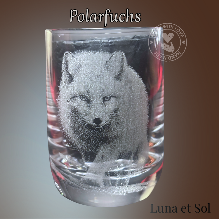 Shot Glas Polarfuchs – Eleganz & Wildnis im Kristallglas