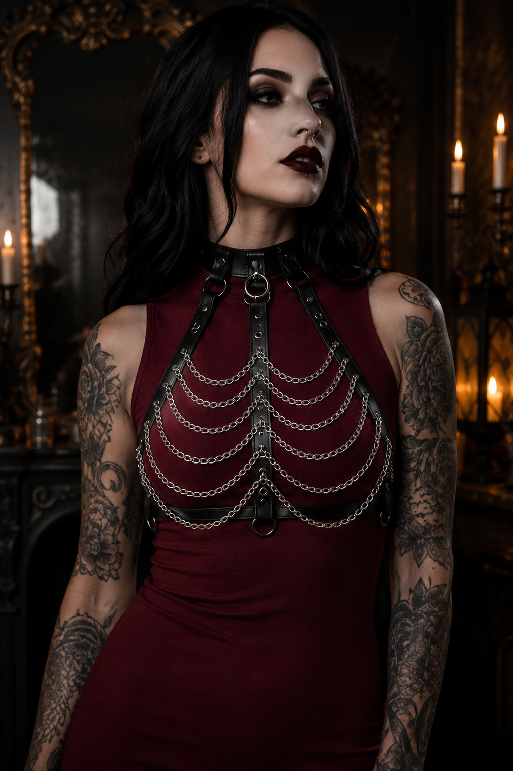 BH Harness Leder nach Maß | Handgefertigter Gothic Harness aus Echtleder